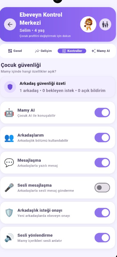 Ebeveyn kontrol ekranı