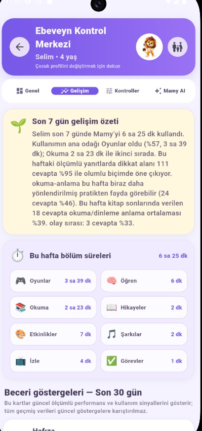 Ebeveyn gelişim ekranı